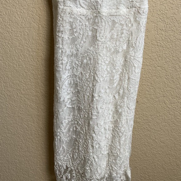 Lover And‎ Friends Womens Small White Lace Asymmetrical Midi Dress - Picture 4 of 8